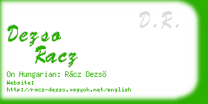 dezso racz business card