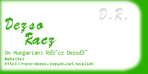 dezso racz business card